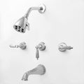 Polished Chrome Three Valve Tub and Shower Trim with Georgian Handles M683125