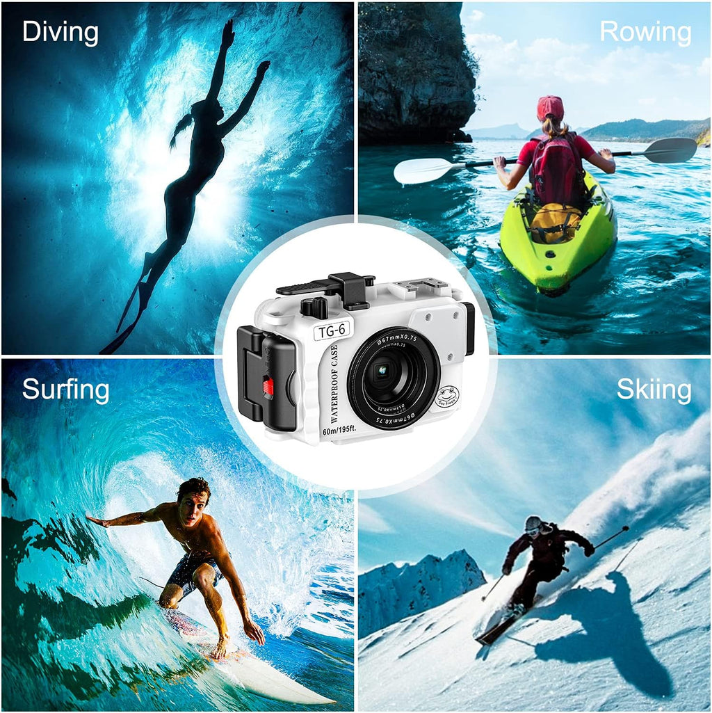 White Waterproof Diving Case for Olympus TG-6 K628132