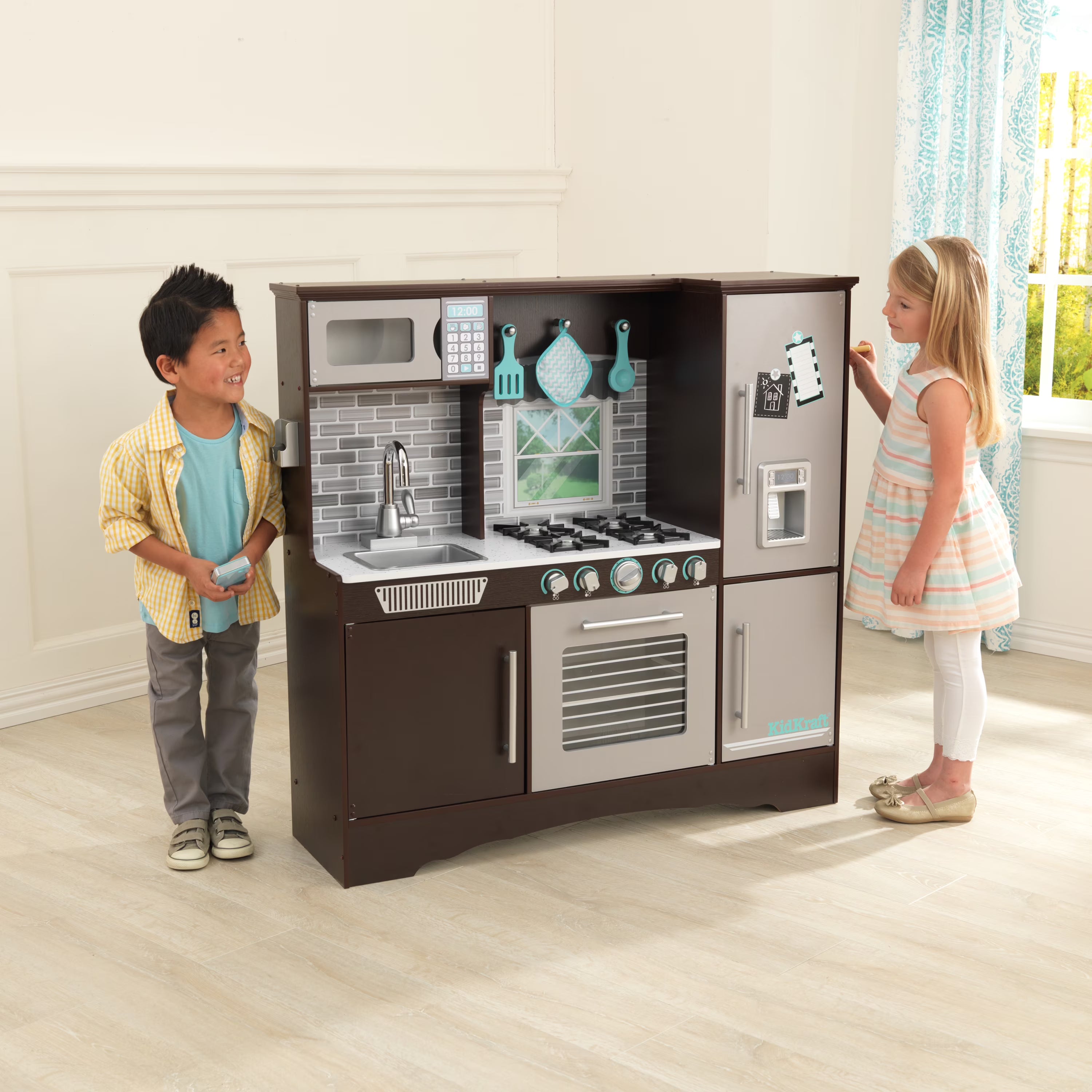 Espresso Wooden Kitchen with 4 Accessory Pieces V7738