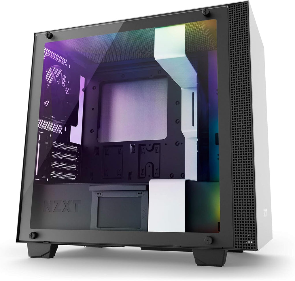 Yellow/Blue ATX Mid-Tower PC Gaming Case with Tempered Glass Panel V129