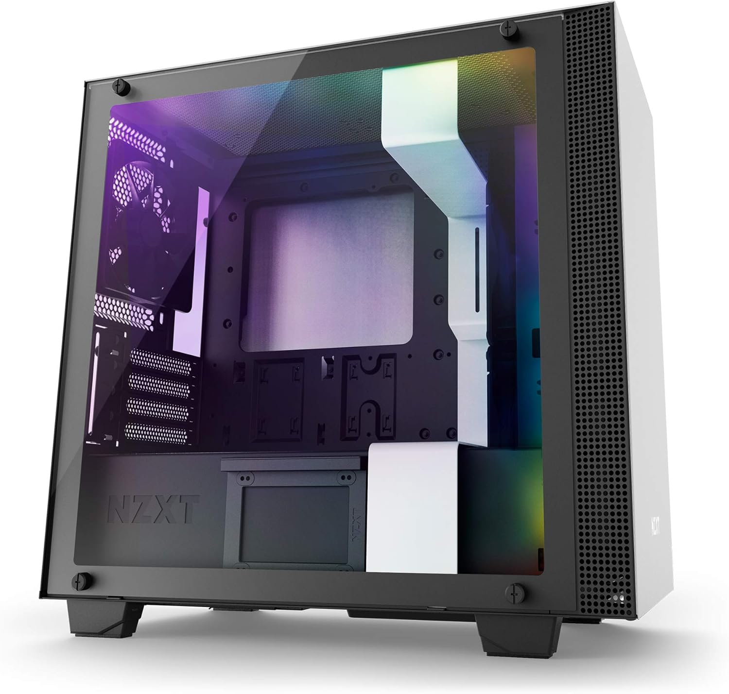 Yellow/Blue ATX Mid-Tower PC Gaming Case with Tempered Glass Panel V129