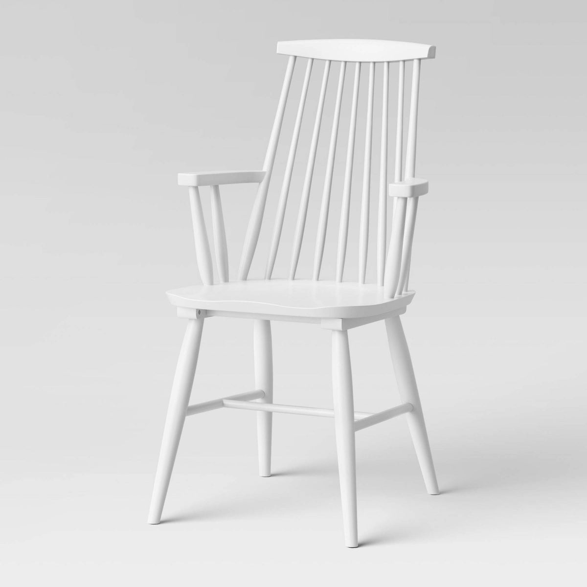 White Wood Arm Dining Chair Z548