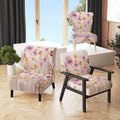 Pink Whimsical Wildflowers II Upholstered Accent Chair Q7359