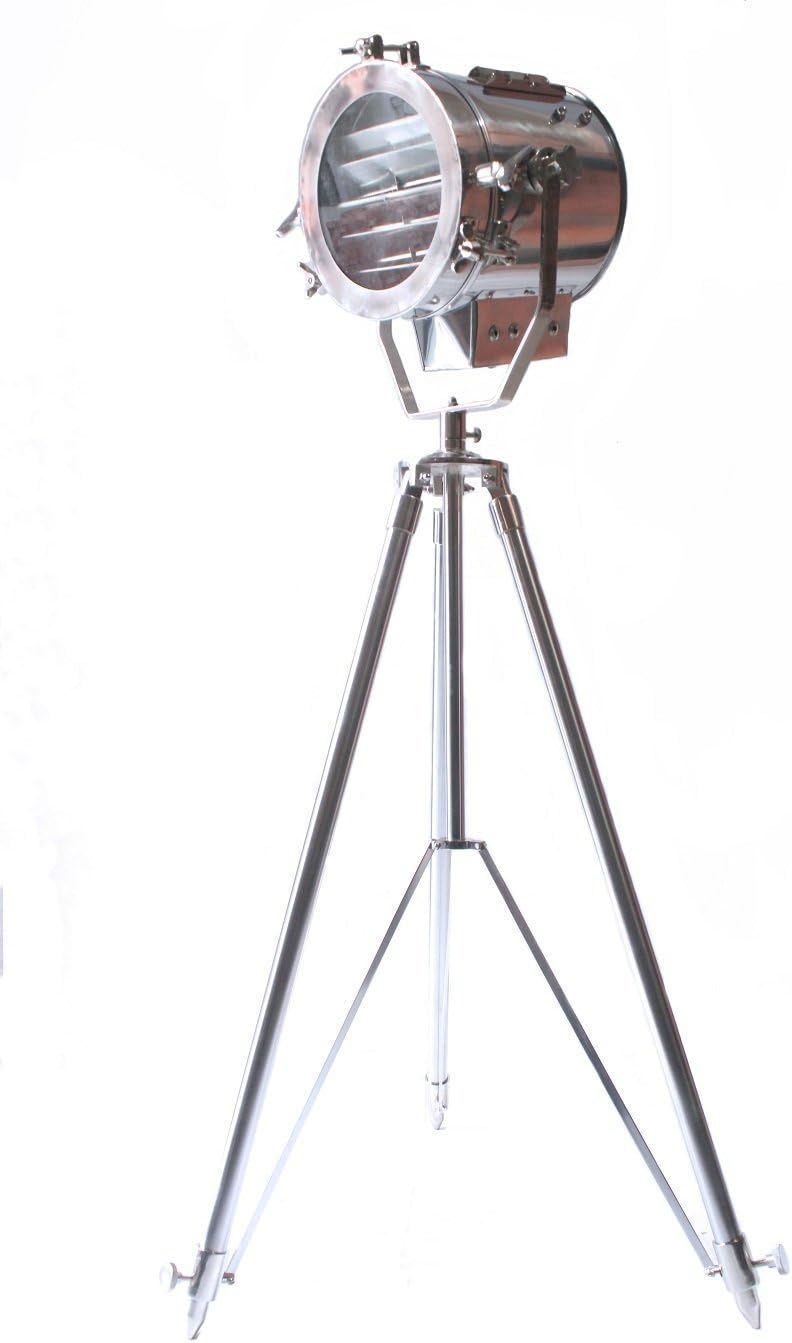Chrome & Silver Finish Steel Tripod Floor Lamp F95162