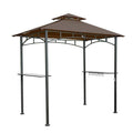 Brown Steel Rectangle Grill Gazebo W99095