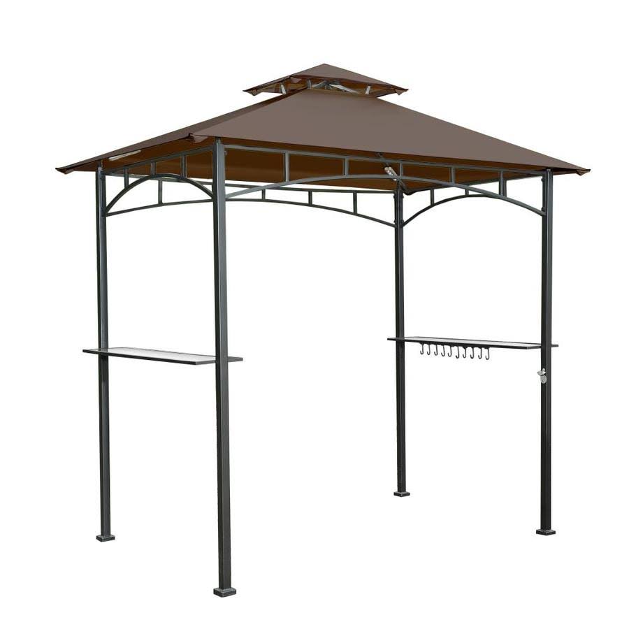 Brown Steel Rectangle Grill Gazebo W99095