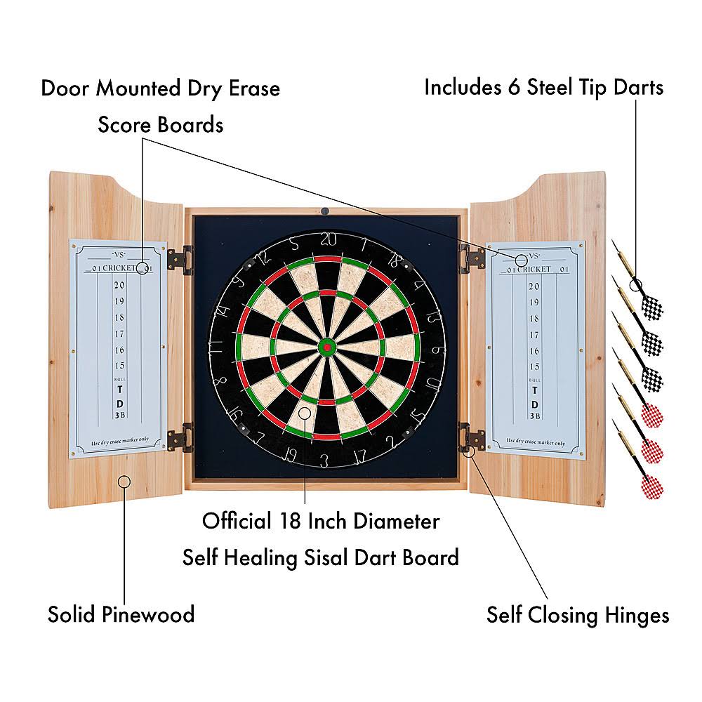 Dart Cabinet Set with Darts and Board I27065