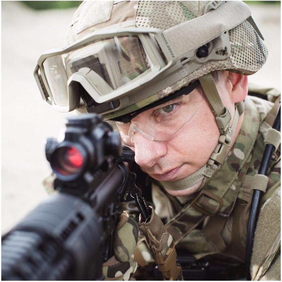 Large Yellow Anti-Fog Tactical Ballistic Eye Protection Glasses T4995