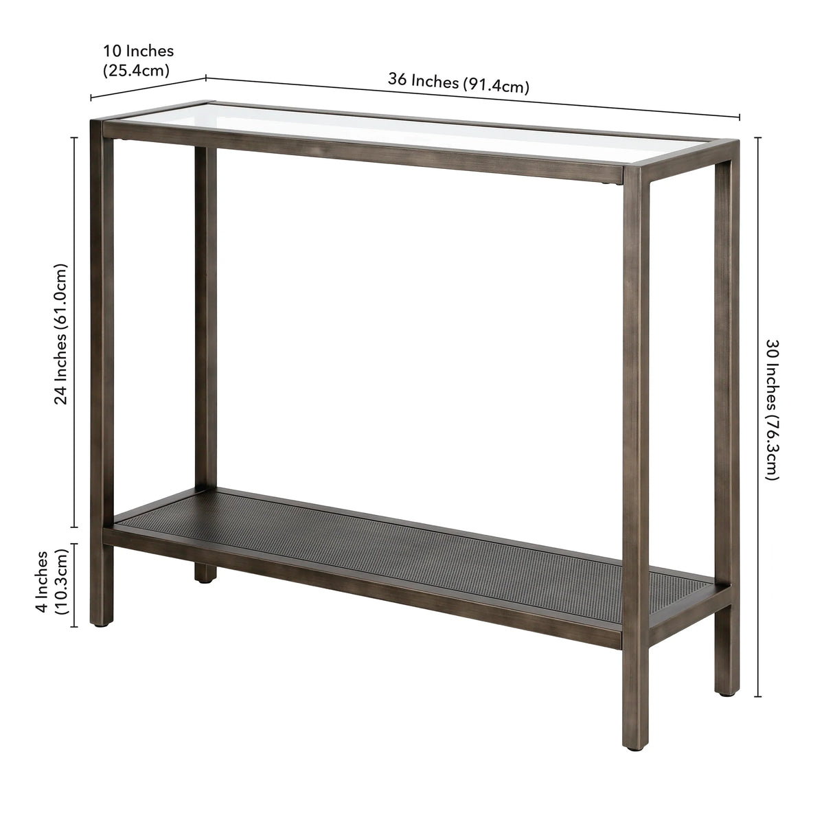 Blackened Bronze Rectangular Console Table P374940