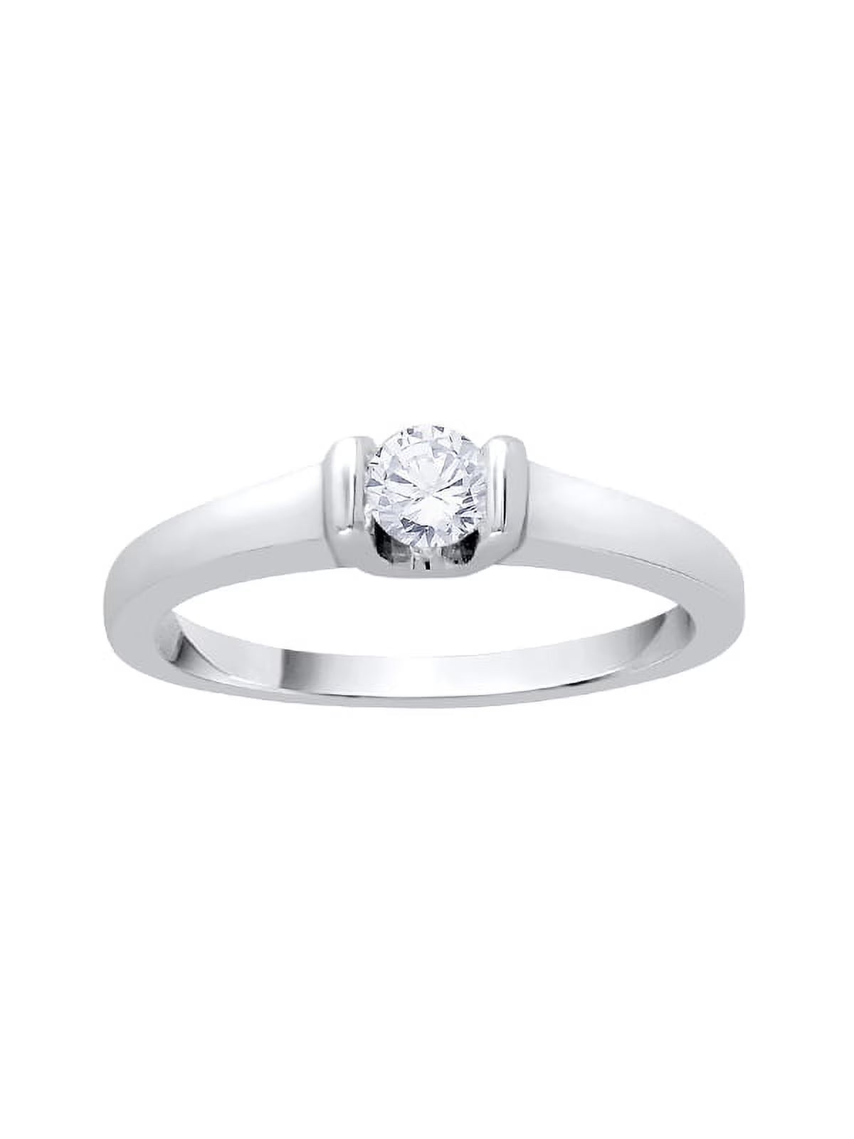 14K White Gold Diamond Solitaire Engagement Ring F331480