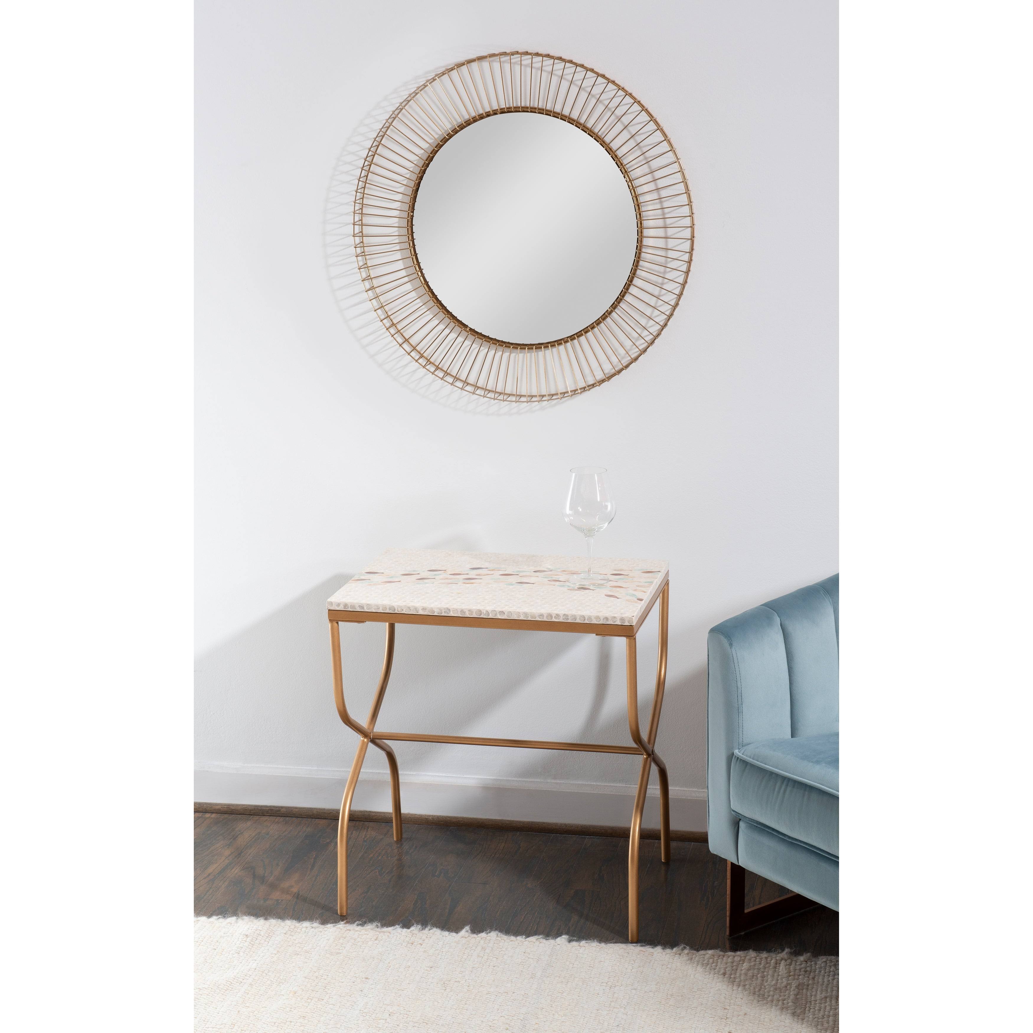 Gold Capiz Fish Mosaic Accent Table D513798
