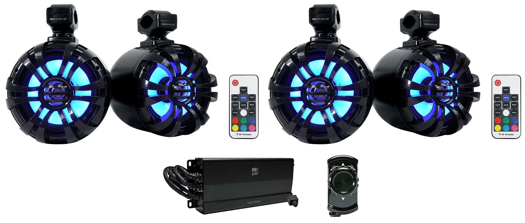 6.5" LED Black Tower Speakers with Bluetooth Amp J578