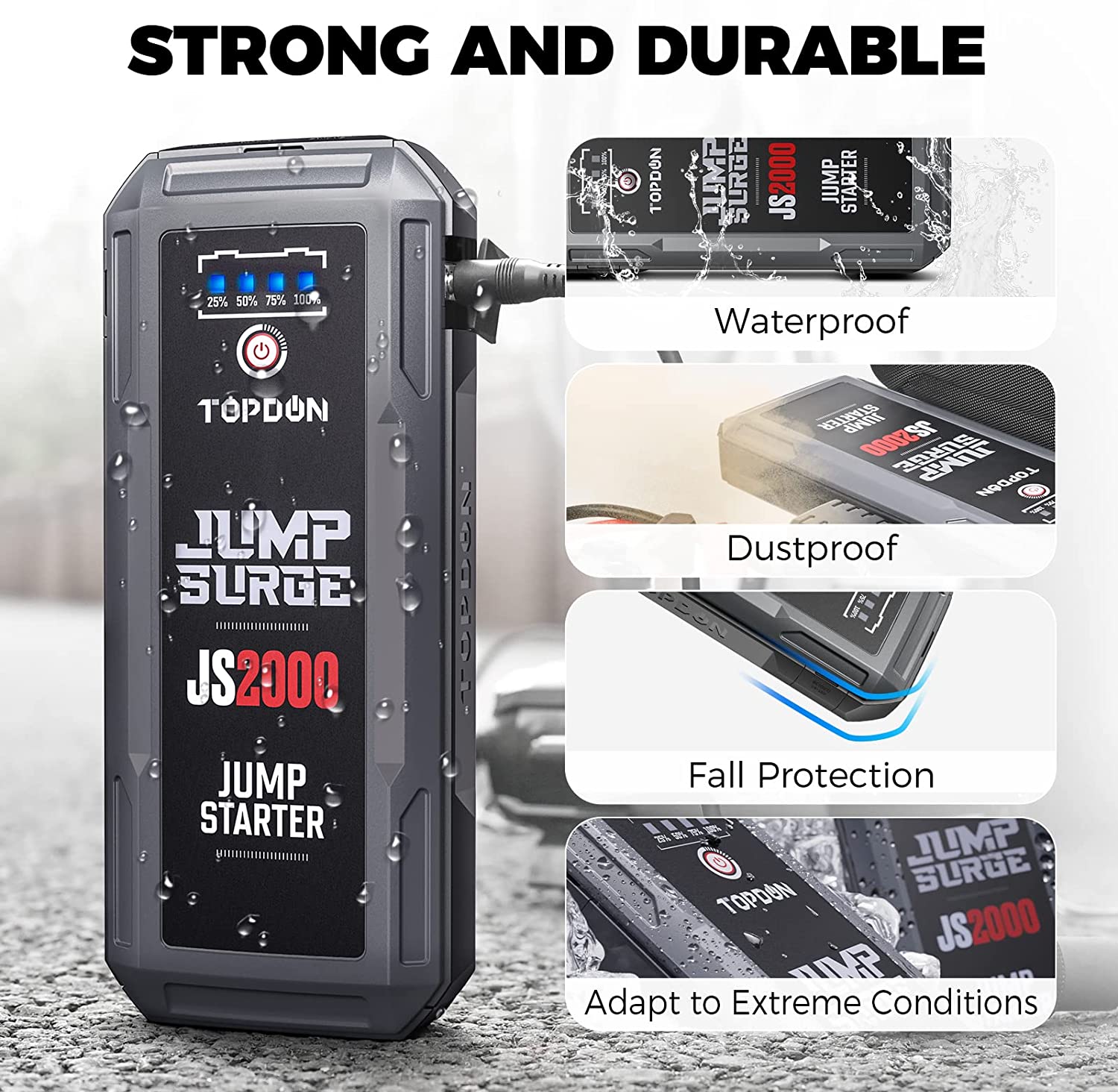 12V 2000A Peak Car Battery Charger Jump Starter P344625