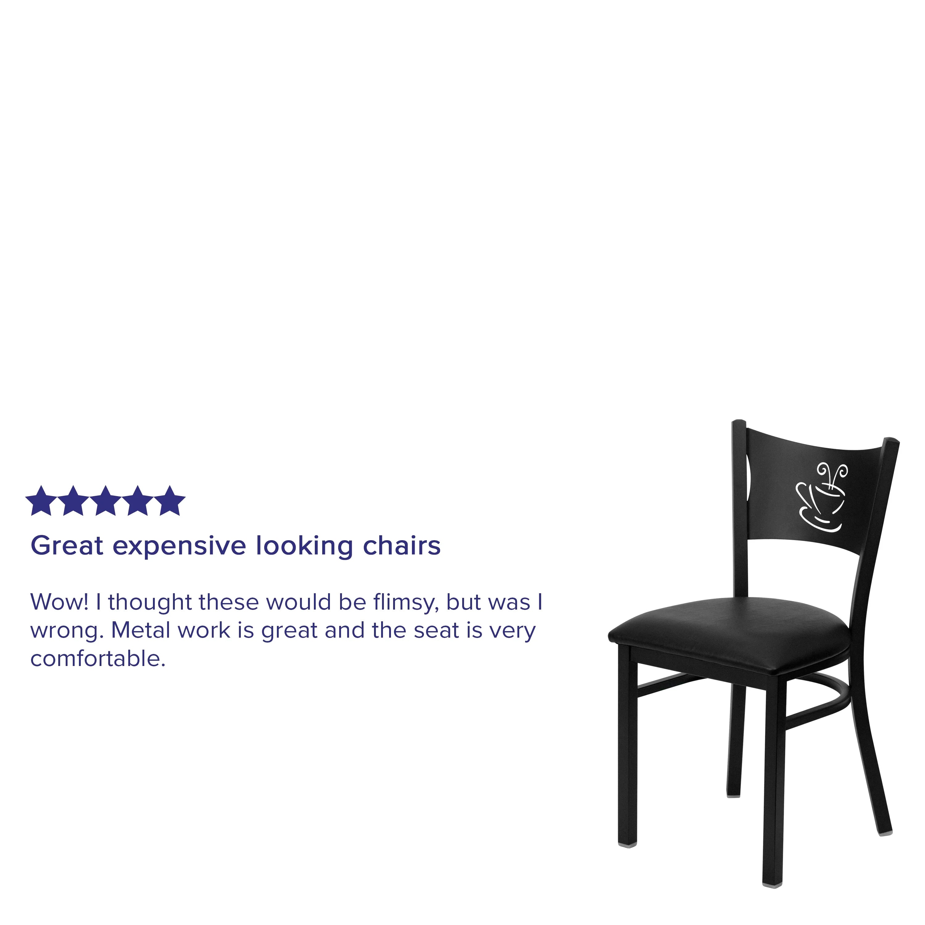 Black Metal Restaurant Chair with Black Vinyl Seat O792