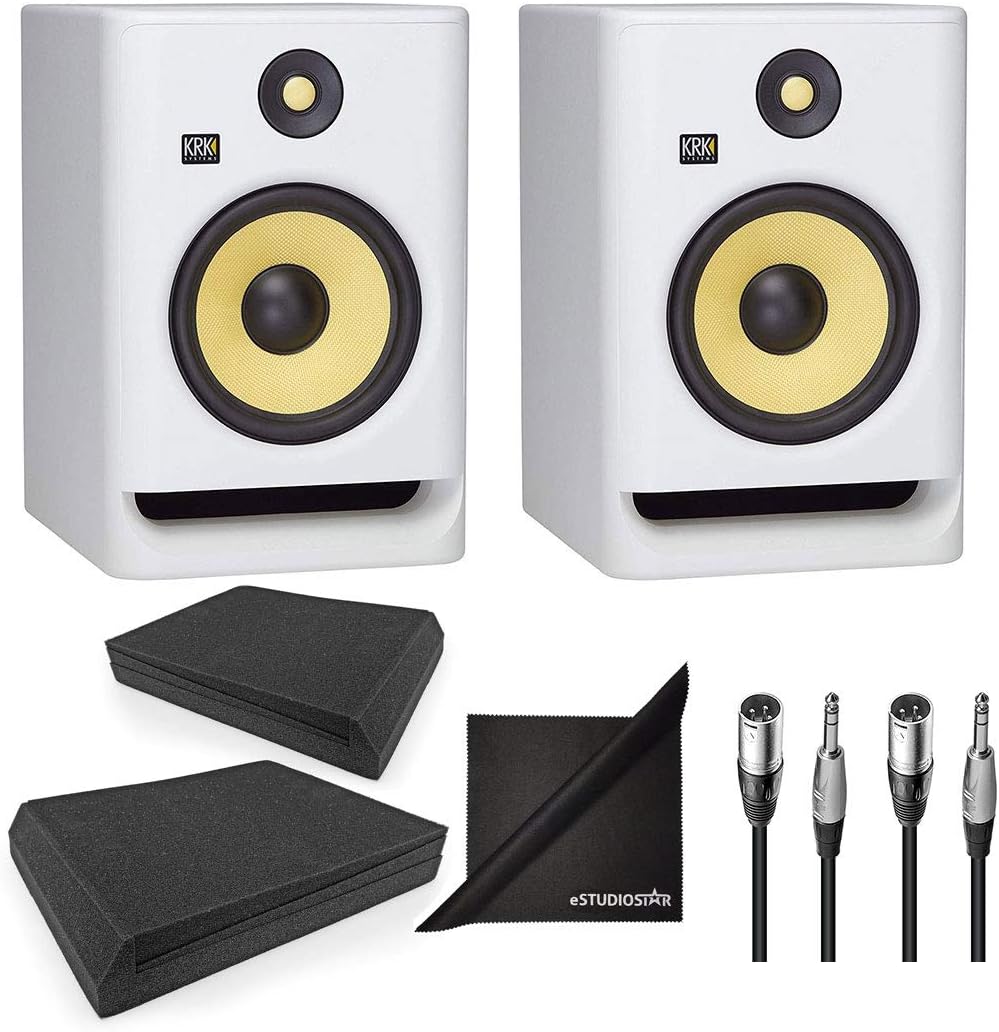 8'' Powered Studio Monitoring Speakers White H443