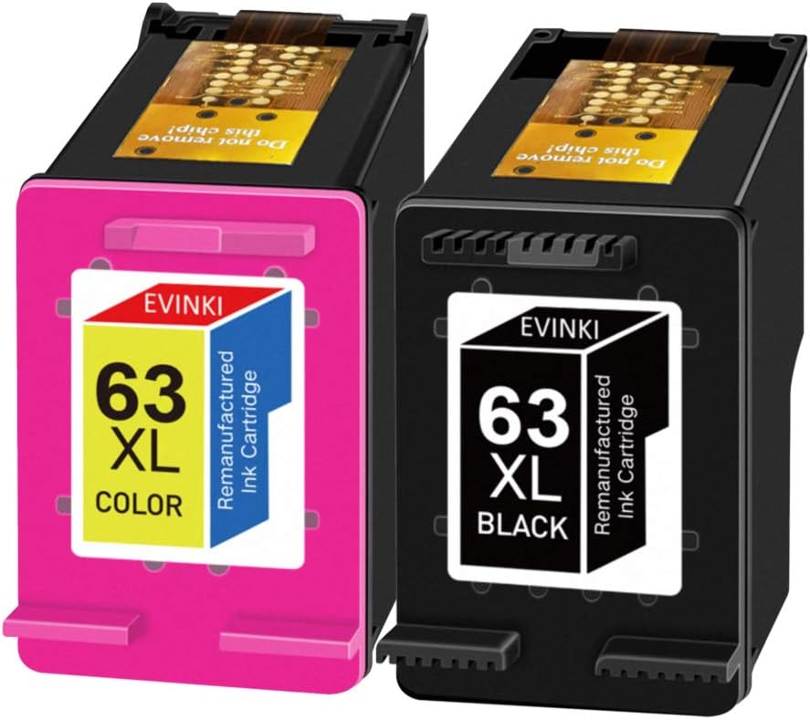 63XL Black and Color Ink Cartridge Combo Pack of 2 A8257
