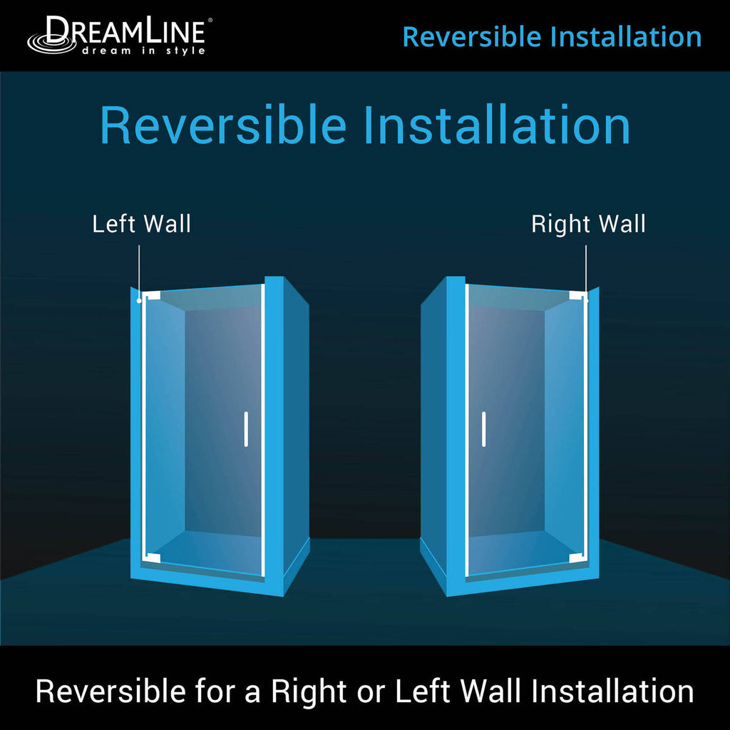 Frameless Pivot Shower Door, Chrome R32528