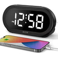 Small LED Digital Alarm Clock with Snooze, USB Charger O9933