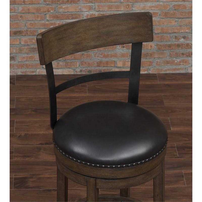 Swivel Tall Bar Stool in Washed Brown and Black K57775
