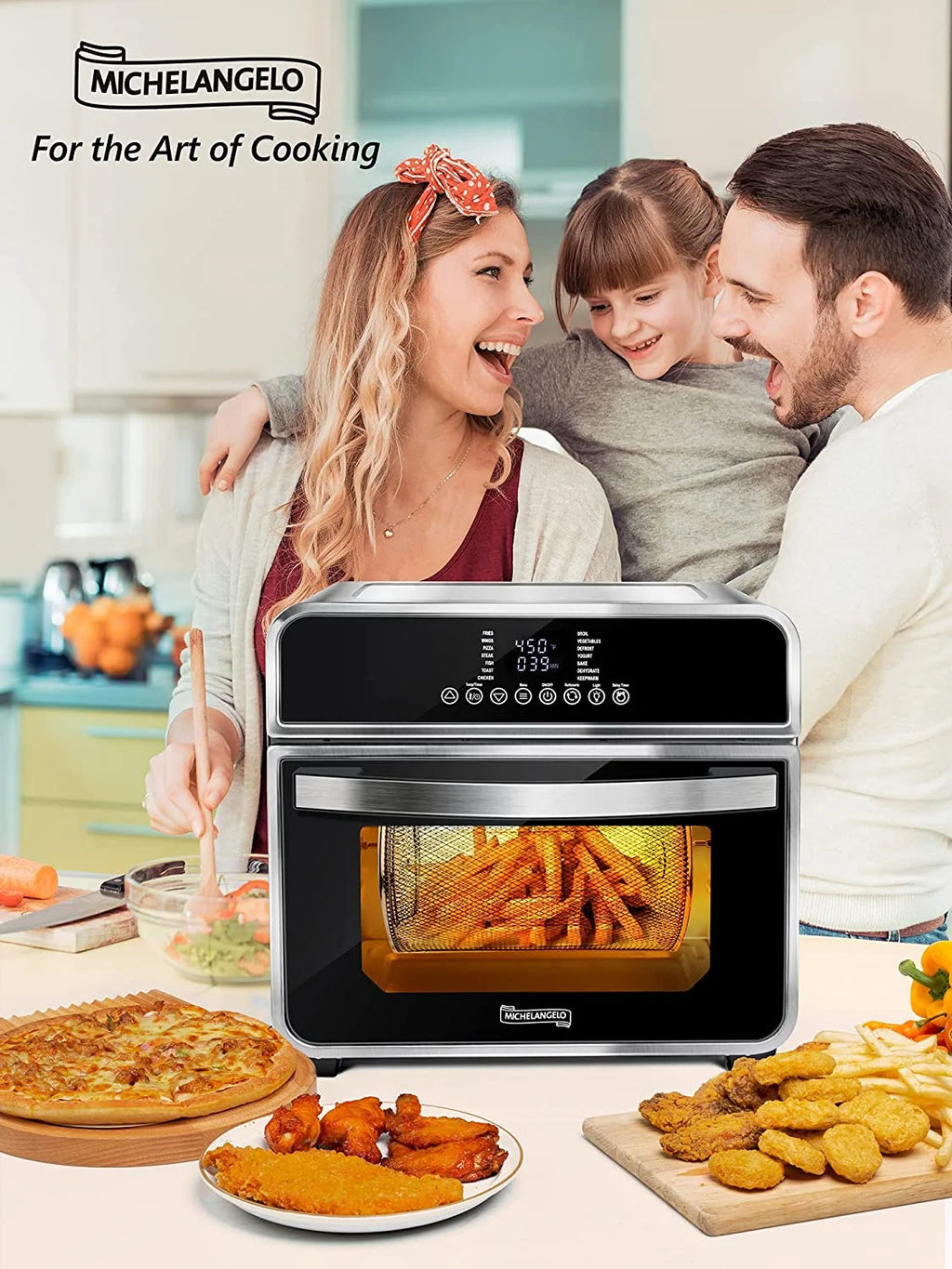 15-In-1 16 Quart Air Fryer Toaster Oven with 7 Accessories B502