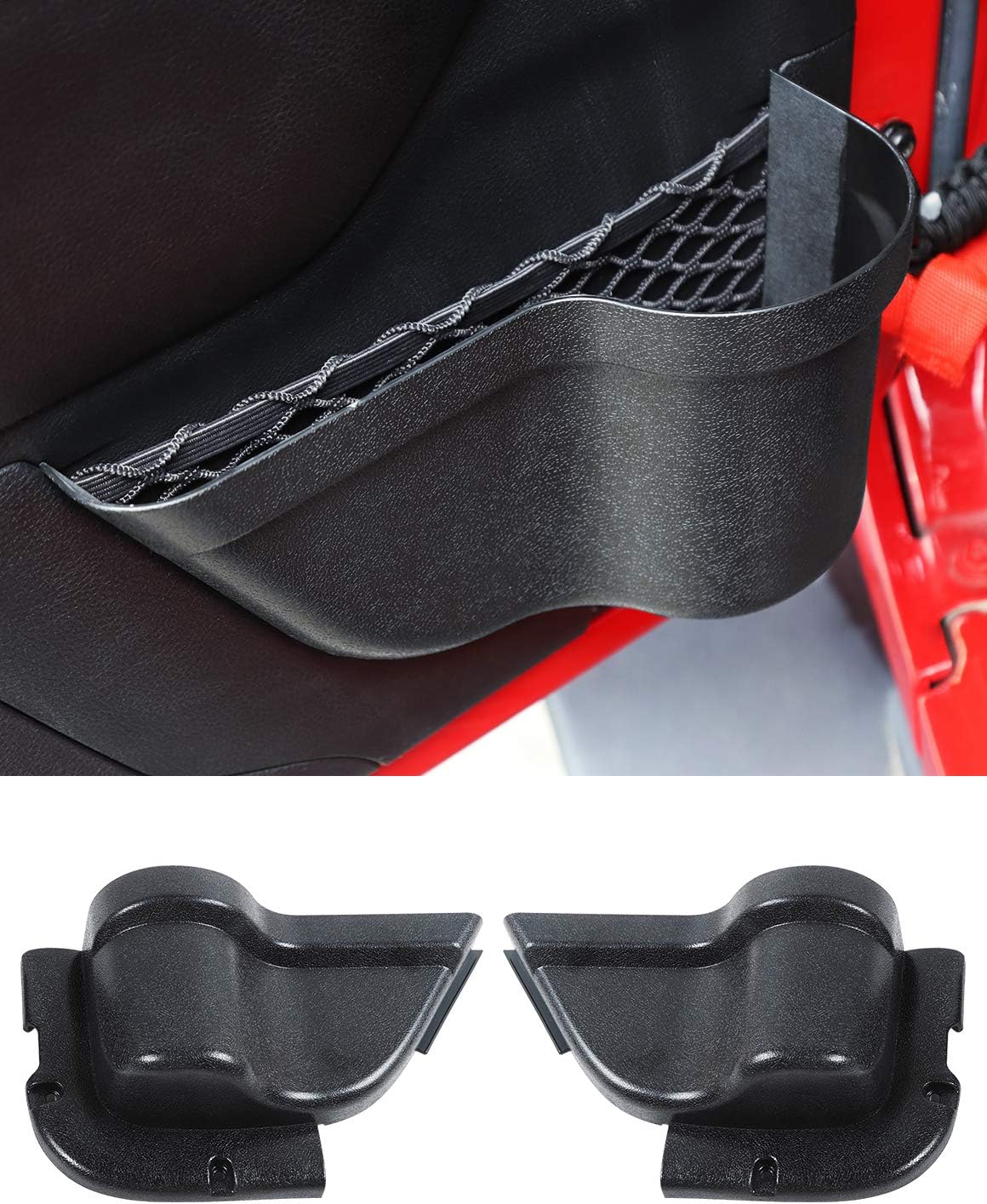 Black Door Side Storage Organizer Box for Jeep Wrangler JK JKU 2/4 Door, Pack of 2 Q378792