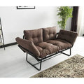 Brown Chenille Square Arm Sleeper G730