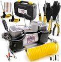 Portable Air Compressor Tire Inflator with Tire Repair Kit, 12V DC Air Pump, 150 PSI Gauge, Carry Case, Pack of 2 P969