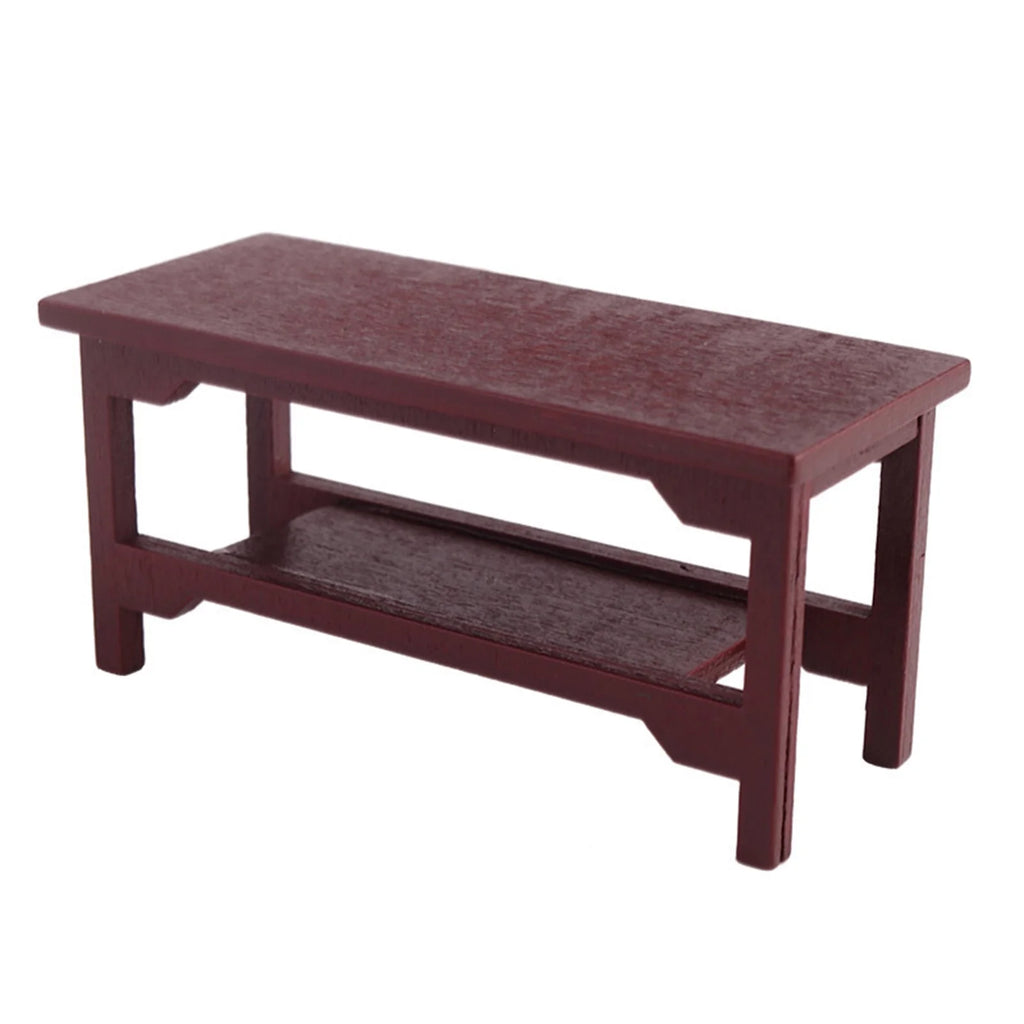 Mini Handmade Retro Wine Red Teatable Dollhouse Furniture Table V5612