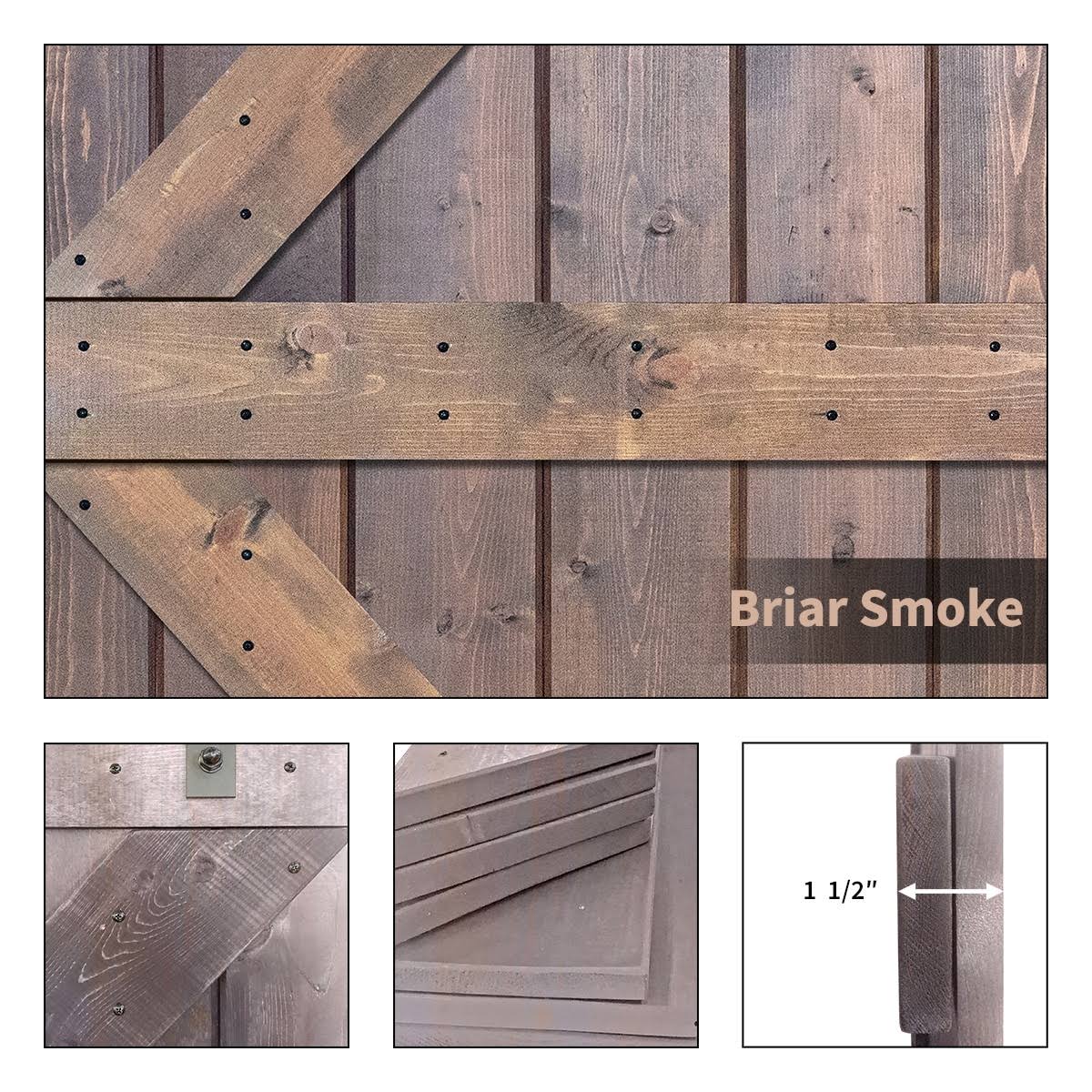 Paneled Wood Barn Door with Installation Hardware Kit Y80665
