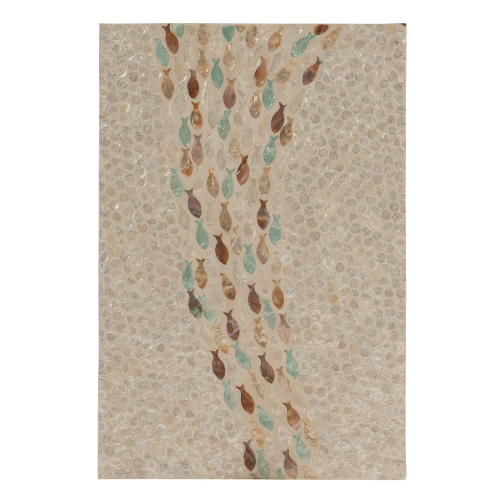 Gold Capiz Fish Mosaic Accent Table D513798