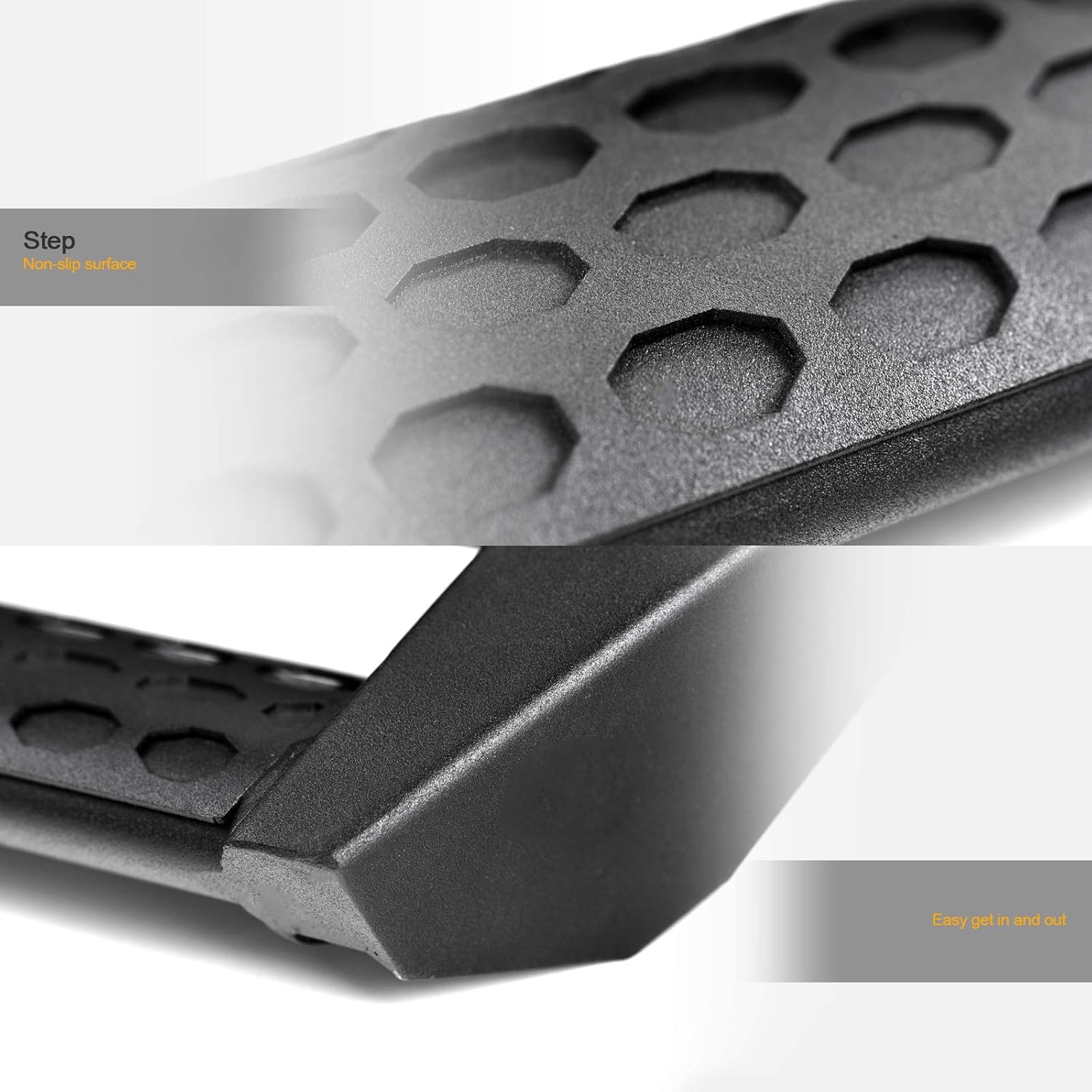 Matte Black Nerf Bars Running Boards for Ford F150 Super Duty Q983