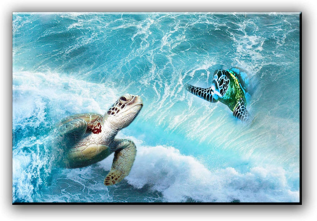 Canvas Wall Art 16x24x1 Panels Sea Turtle Paintings Framed D898168