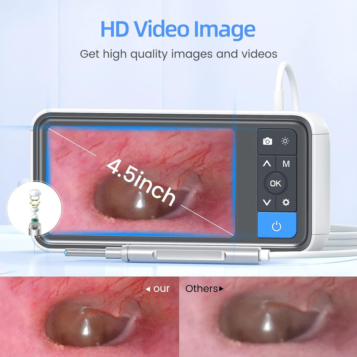 1080P HD Ear Camera Otoscope with IPS Screen, 32G Card, Pack of 2 Q145
