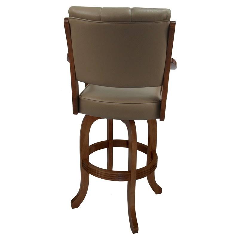 Swivel Solid Wood Bar Stool in Taupe Brown H303919