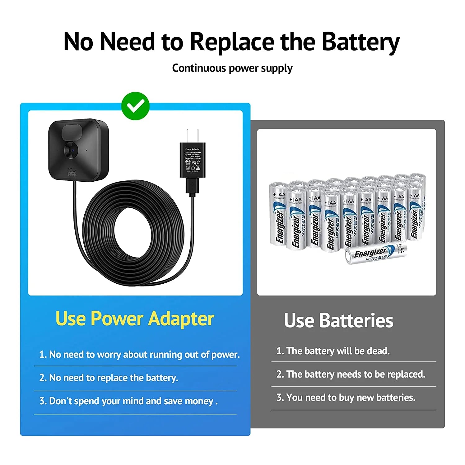 16ft Weatherproof Power Cord Power Adapter N23013