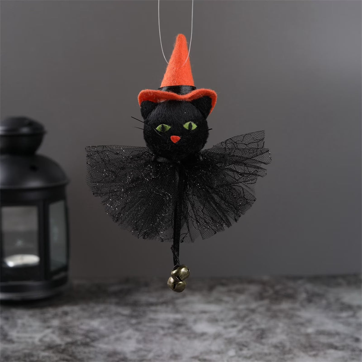 Pumpkin Witch Doll Scary Halloween Cat Toy D65366