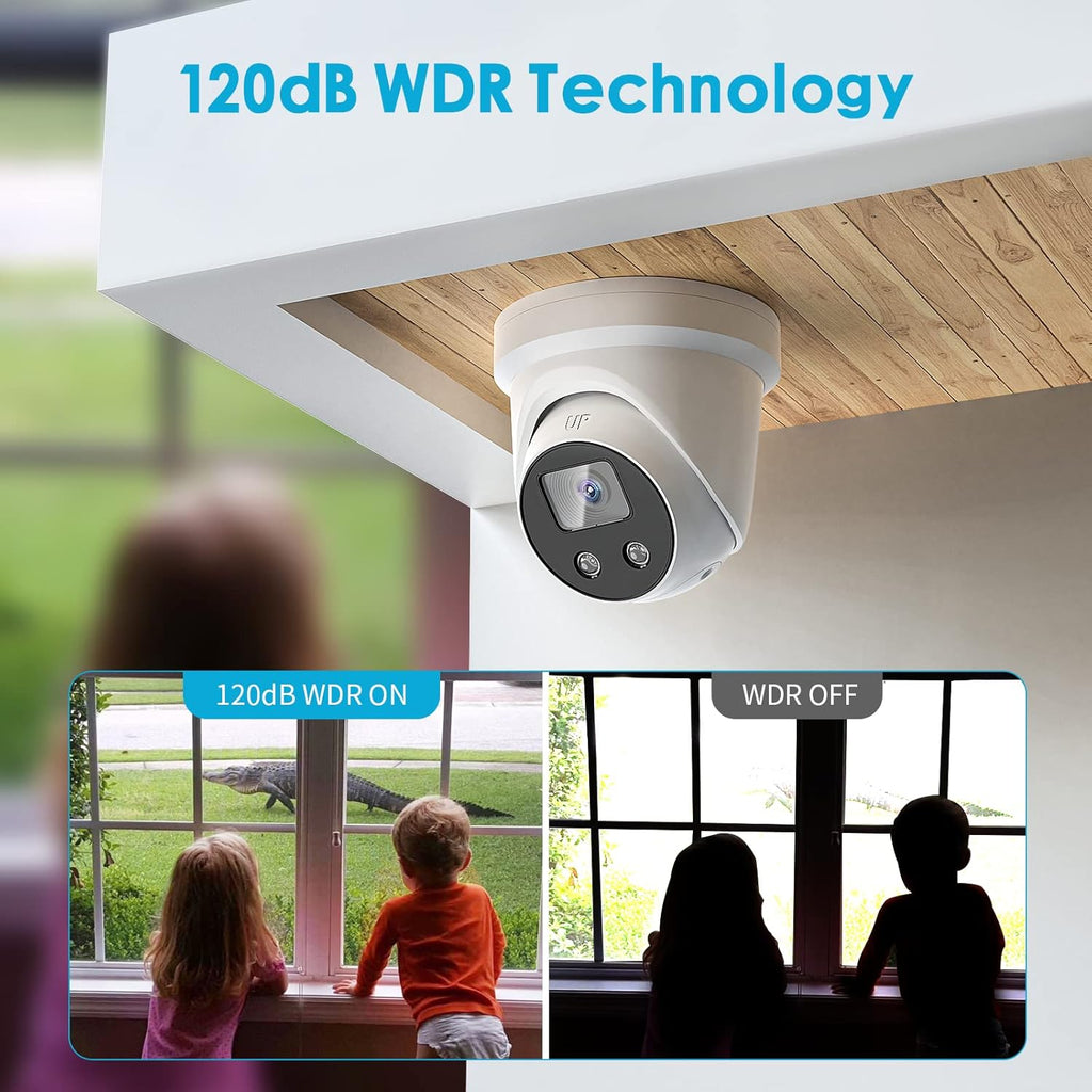 4K Turret Security Camera with Two-Way Audio and Night Vision E129