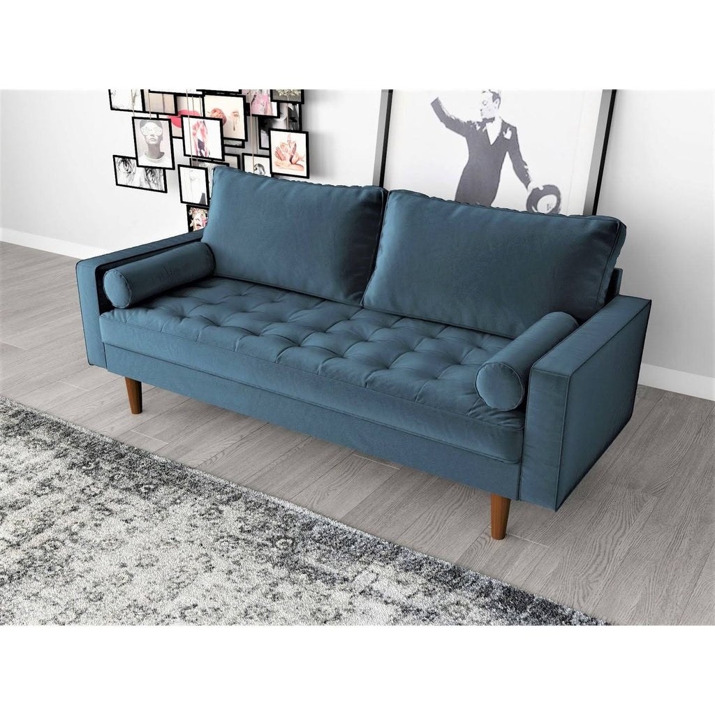 Faux Leather Mid-Century Loveseat R9598