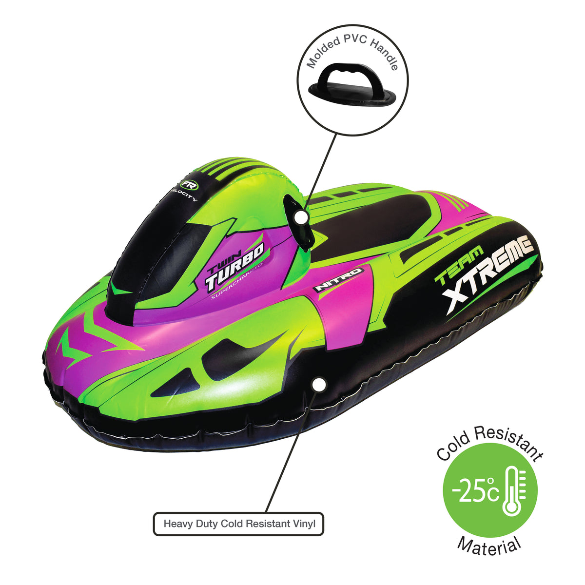 50” Inflatable Snowmobile Sled with Sturdy Handles A976