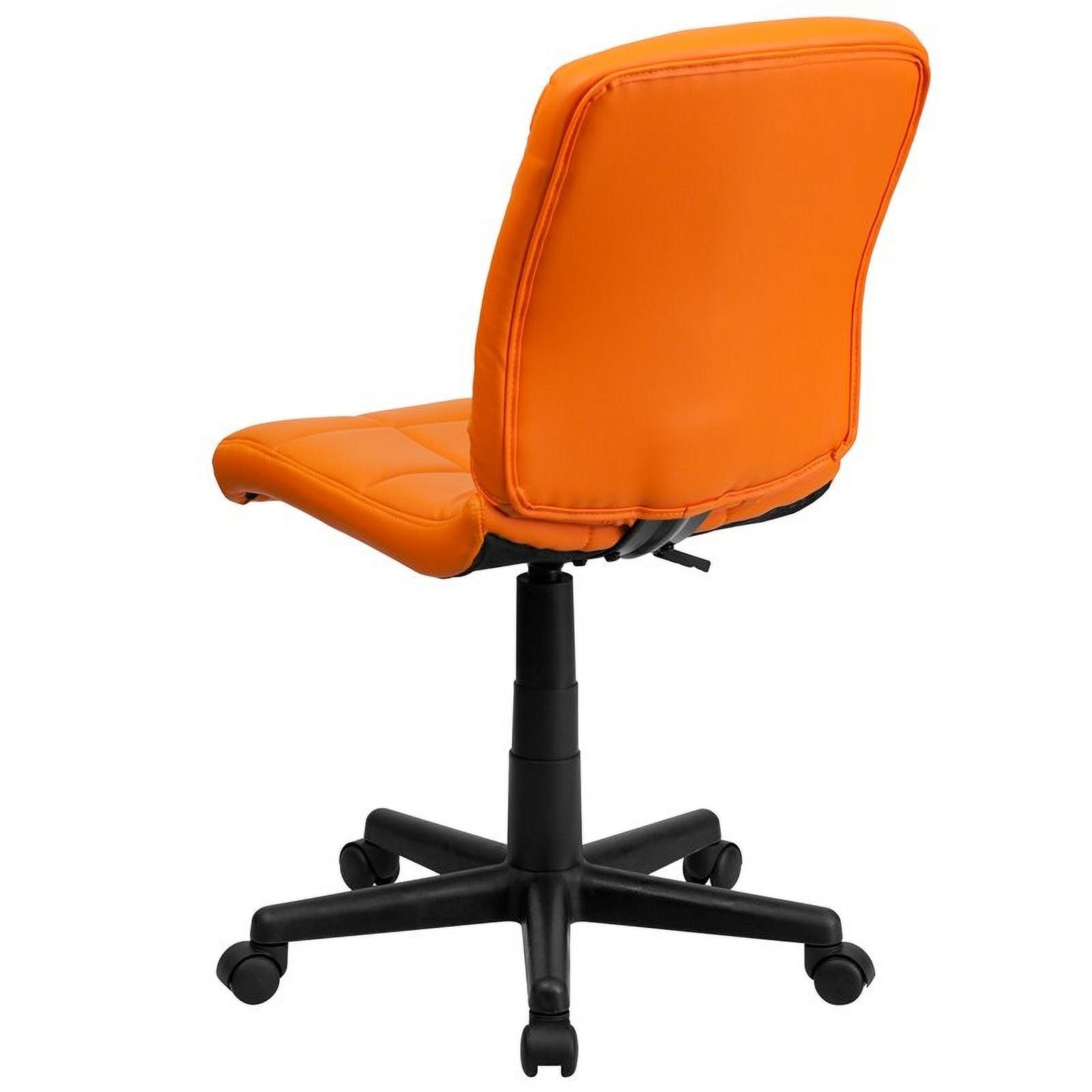 Orange Vinyl Quilted/Nylon Mid-Back Office Chair U962