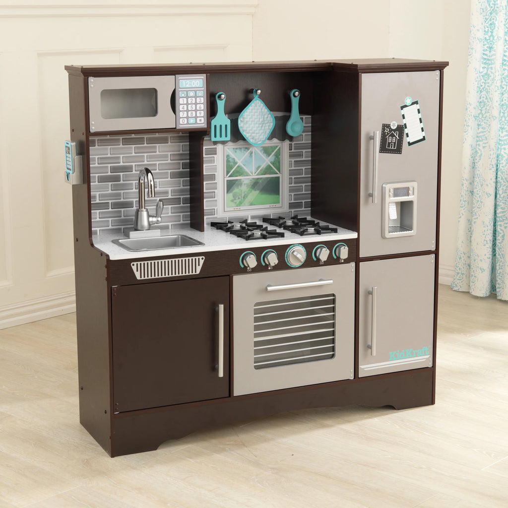 Espresso Wooden Kitchen with 4 Accessory Pieces V7738