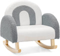 Grey Toddler Rocking Chair with Solid Wooden Frame R398