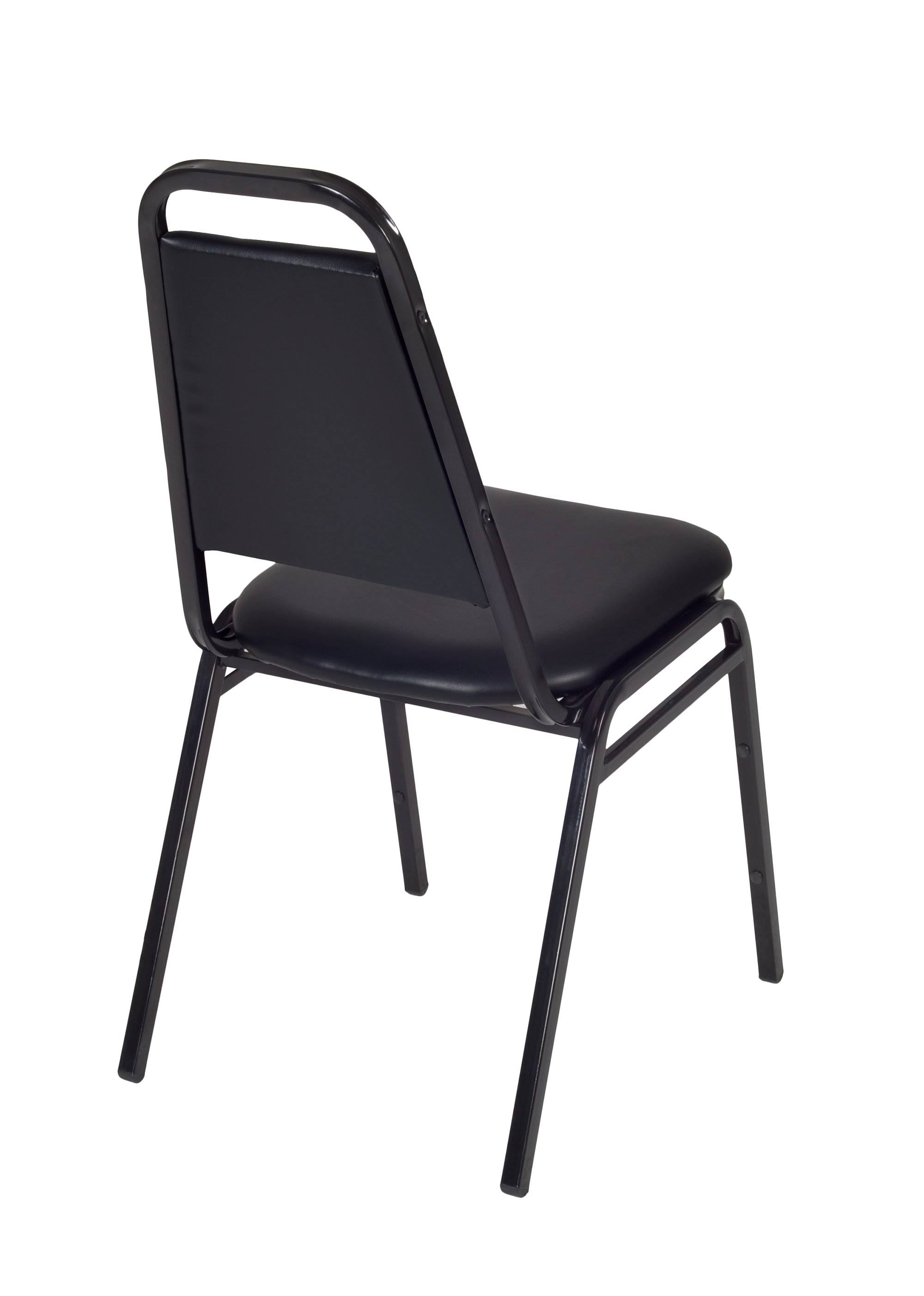 30x22 Round Breakroom Table Grey and 4 Restaurant Stack Chairs Black X48136