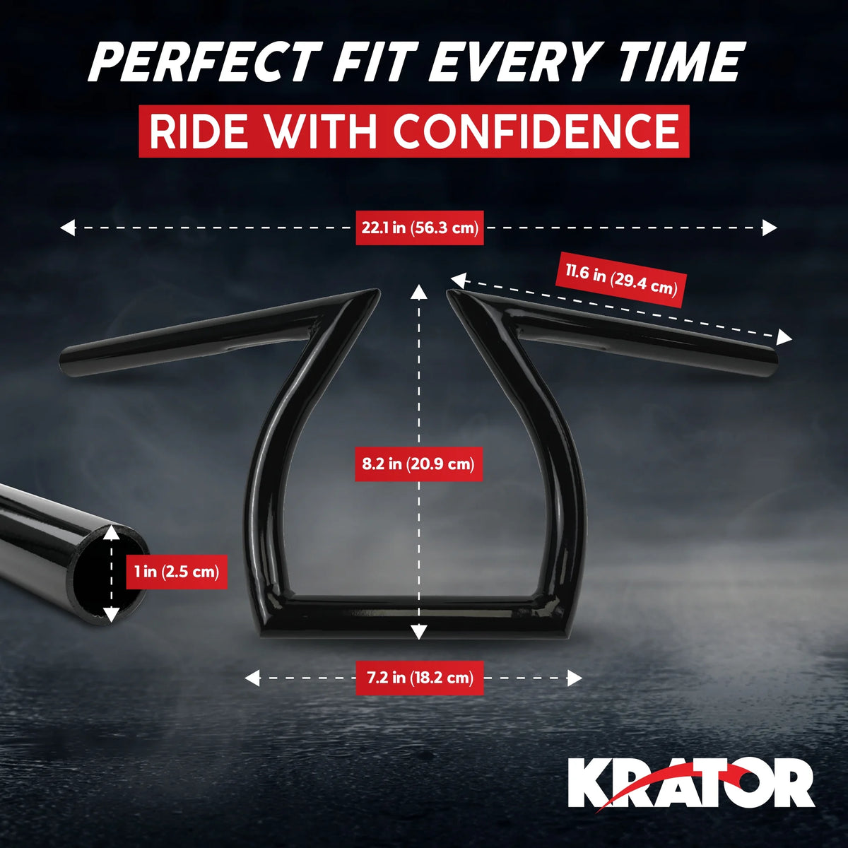 Black Z-Bar Handlebar 1 Inch V33404