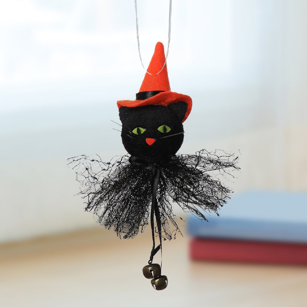 Pumpkin Witch Doll Scary Halloween Cat Toy D65366
