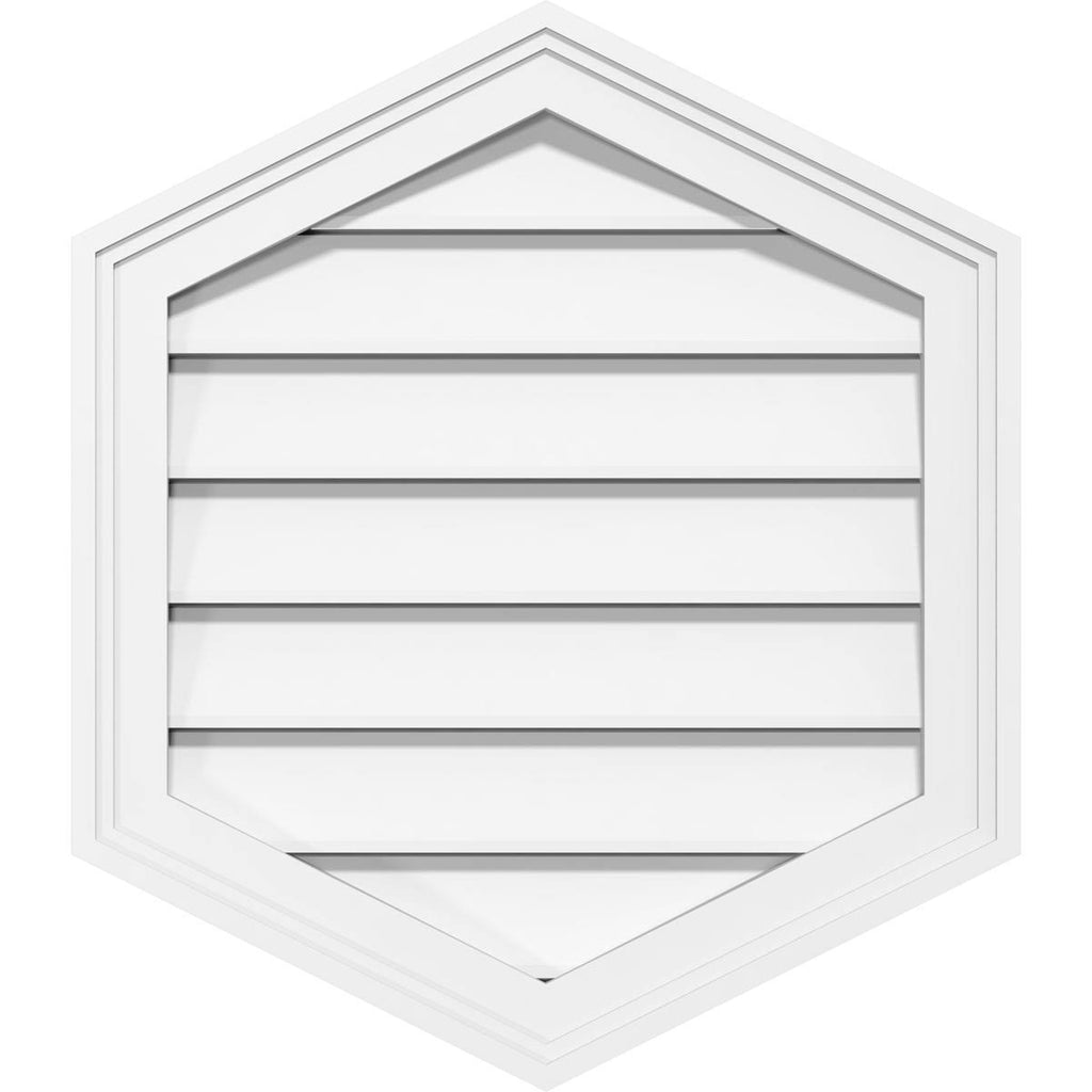 20x22W x 26x22H Vertical Peaked Surface Mount PVC Gable Vent M73044