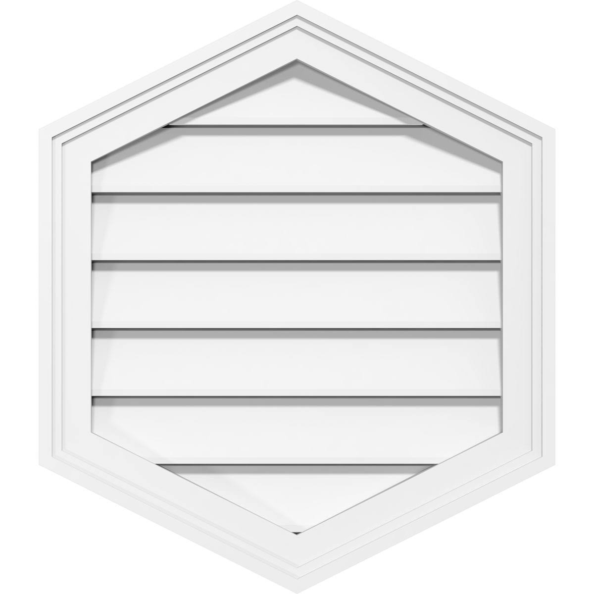 20x22W x 26x22H Vertical Peaked Surface Mount PVC Gable Vent M73044