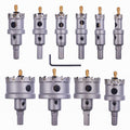 10 Pcs Tungsten Carbide Tipped Hole Saw Kit with Titanium-Plated Pilot Drills R36314