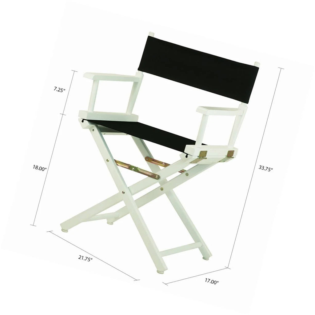 White Frame Black Canvas Director's Chair U11092