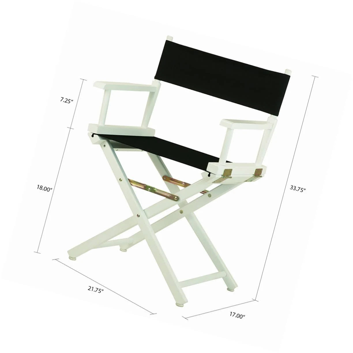 White Frame Black Canvas Director's Chair U11092